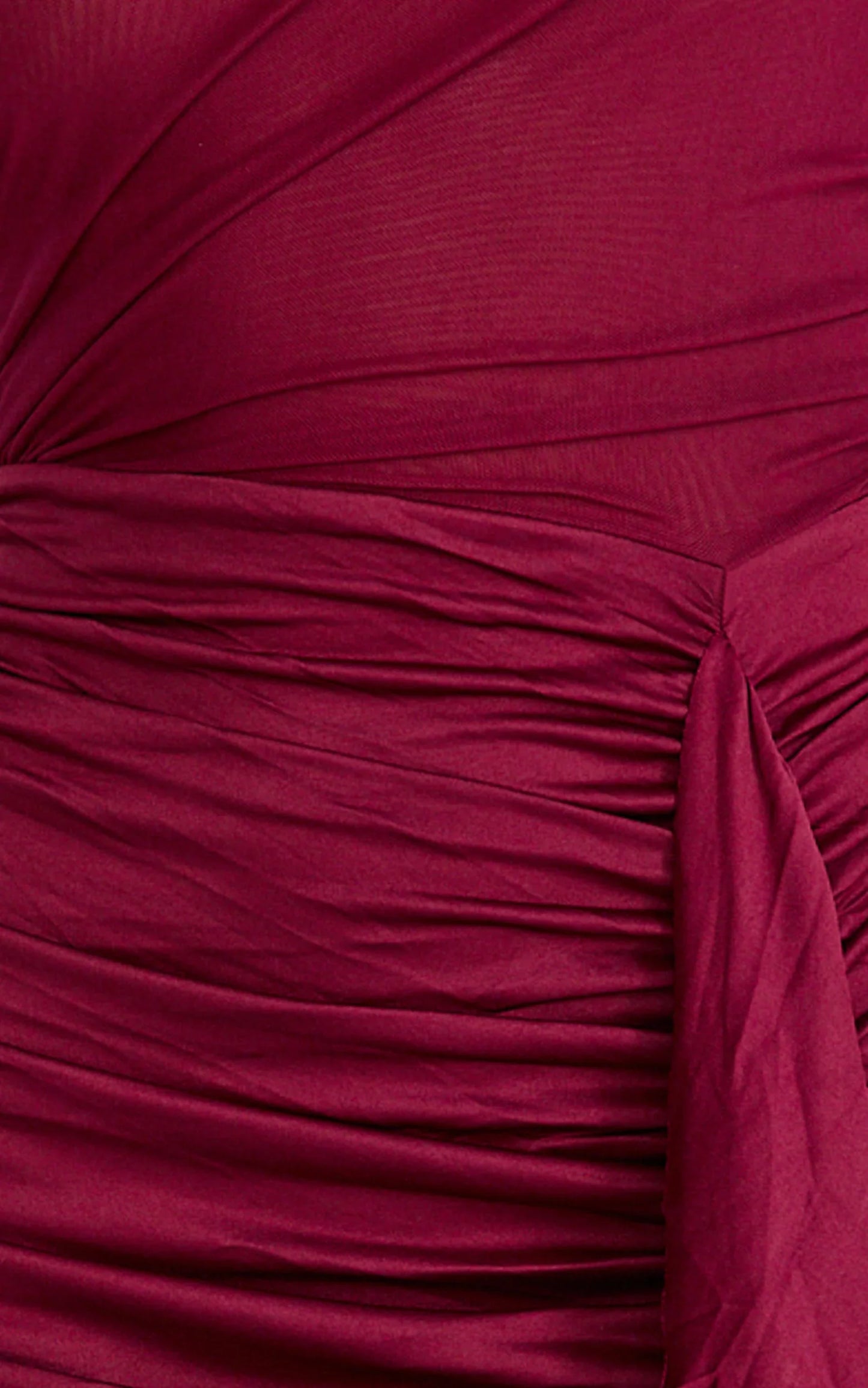 Baylee Mini Dress - Gathered One Shoulder Bodycon Dress in Wine