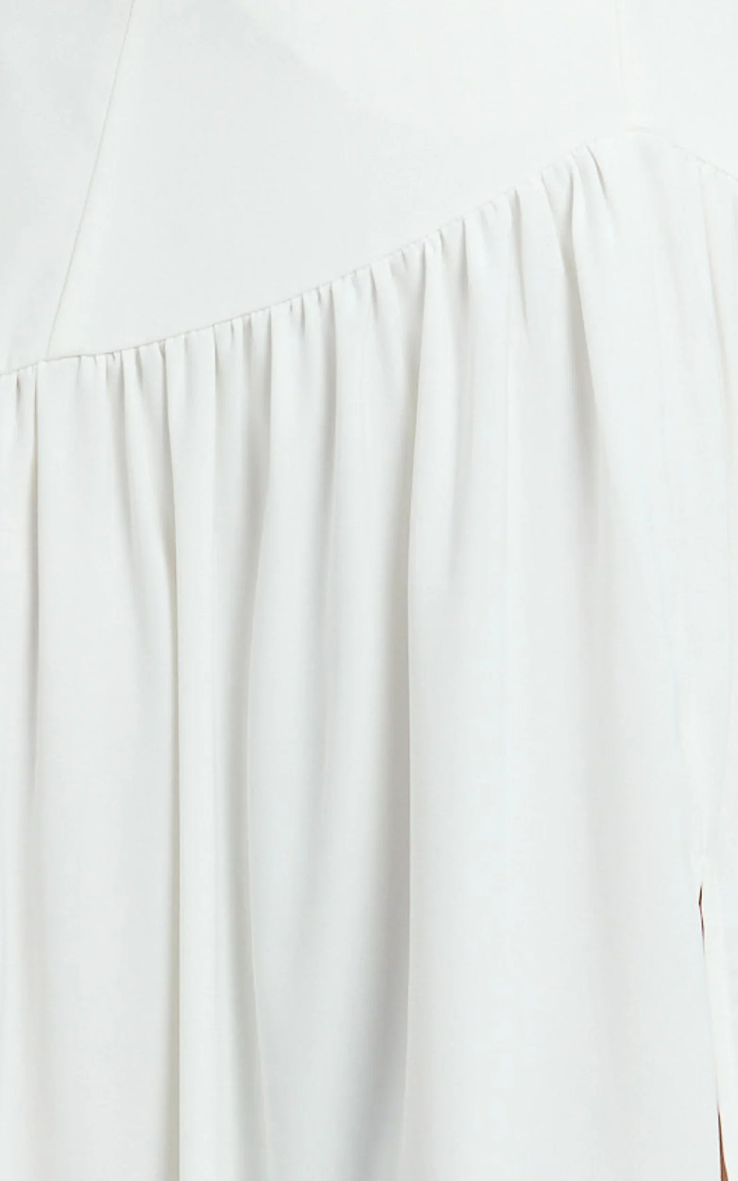 Nadiane Maxi Dress - Strapless Asymmetric Drop Waist Dress in Off White