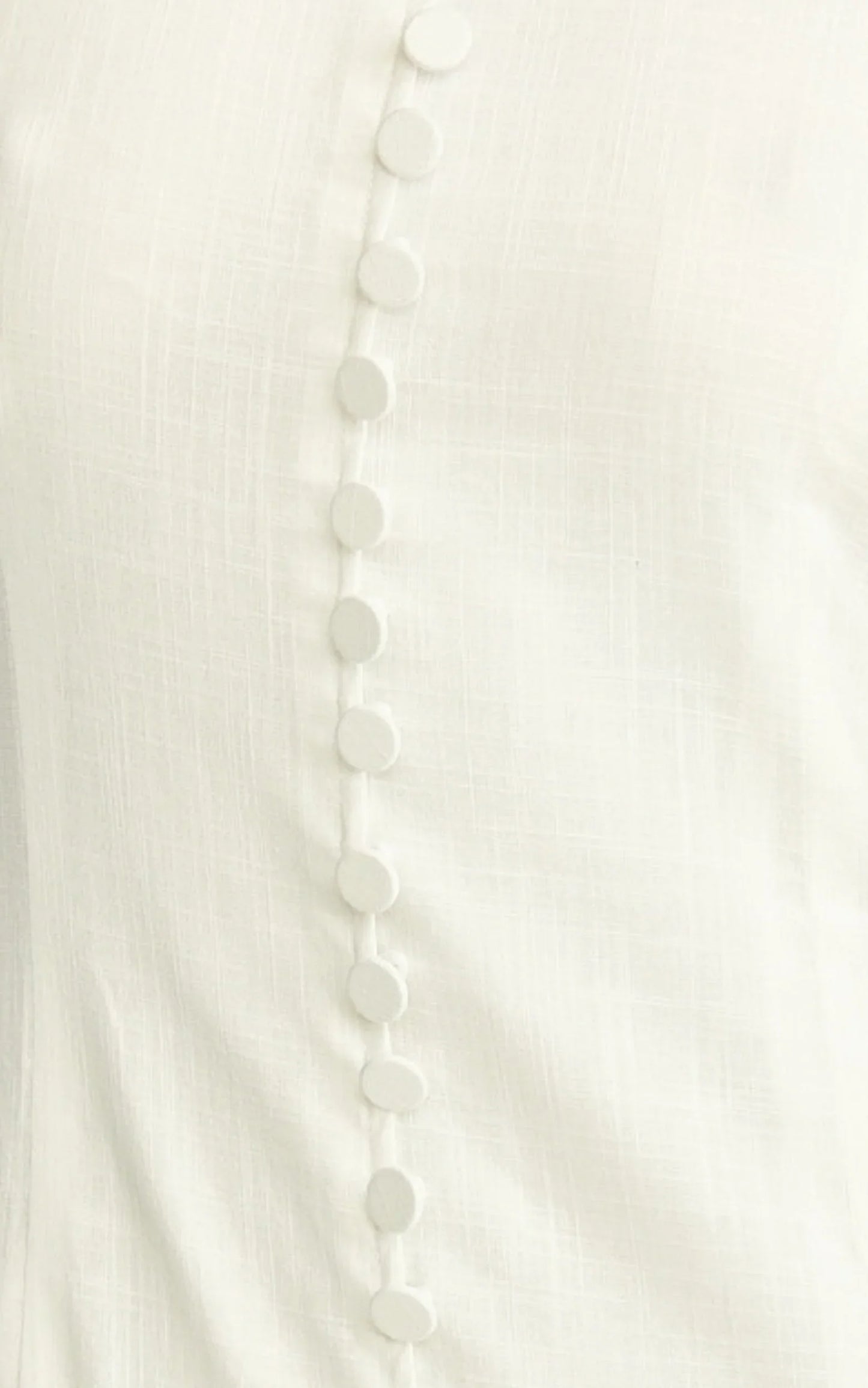 Cortez Maxi Dress - Square Neck Button Down Dropped Waist Dress in White