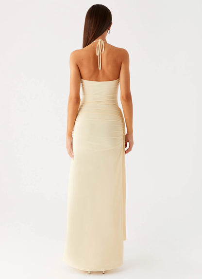 Signal Halter Maxi Dress - Sunny Yellow