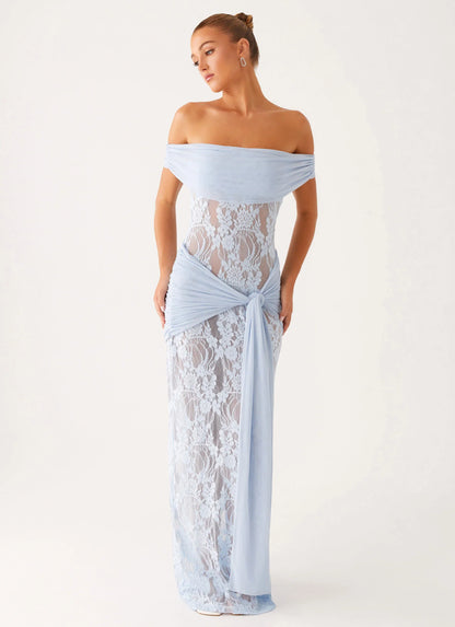 Gracie Twist Maxi Dress - Blue