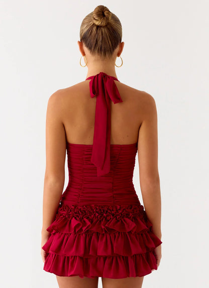 Someone Else Halter Top - Dark Cherry