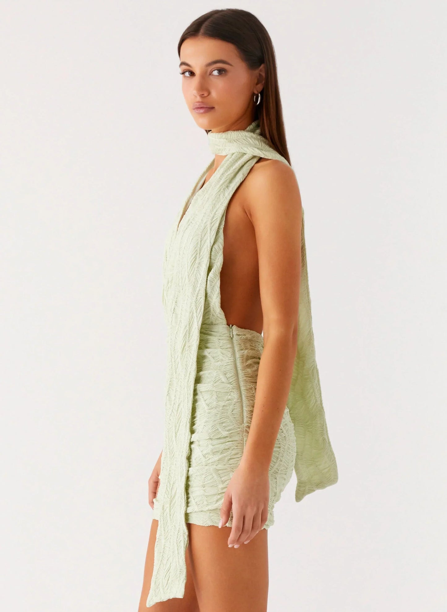 Crimson Mini Dress - Forest Sage