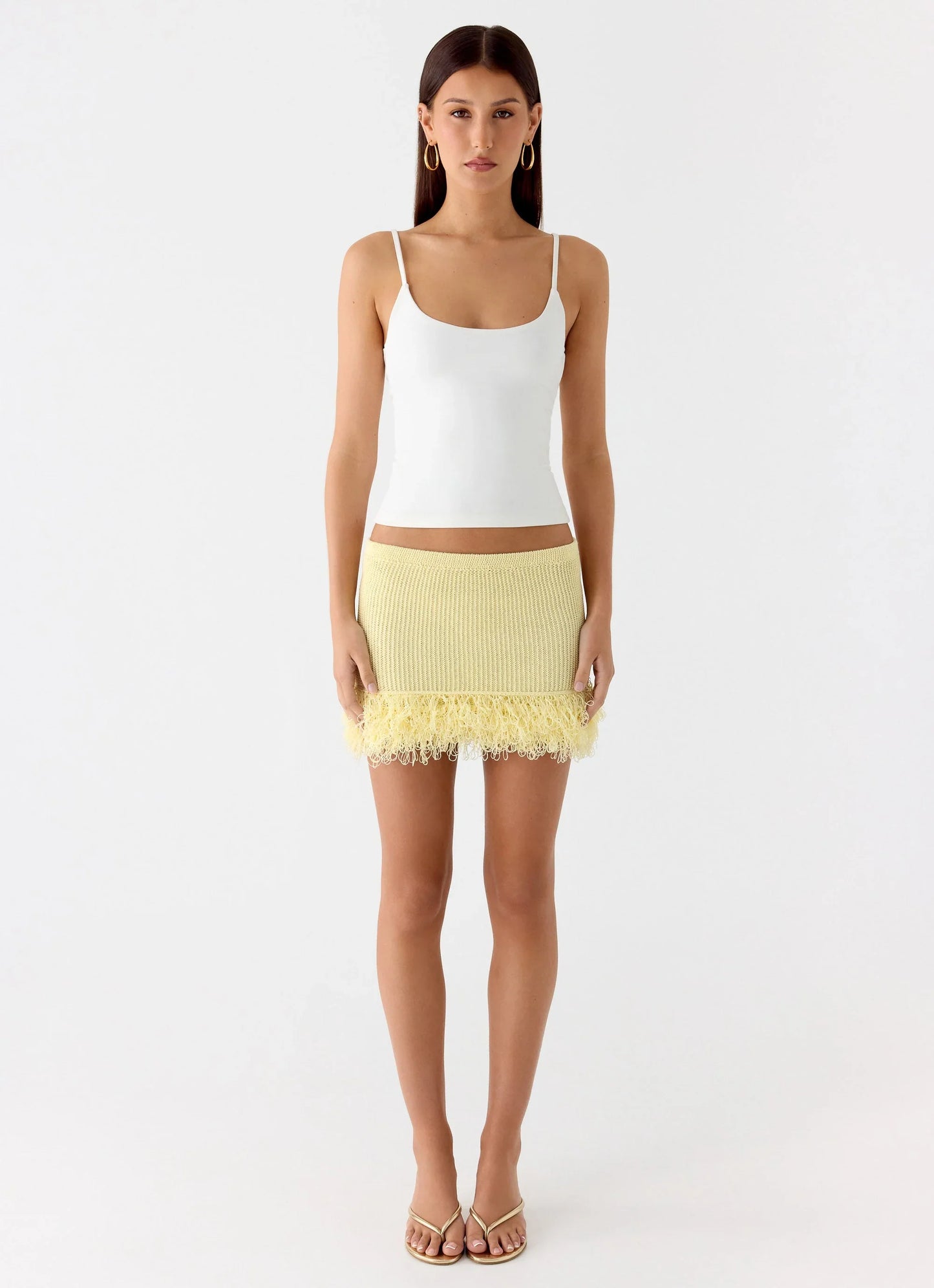 Elyssa Knit Mini Skirt - Lemon