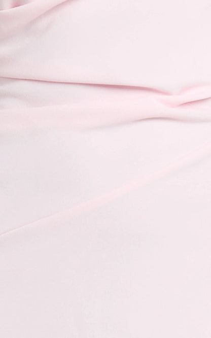 Visenta Midi Dress - Asymmetrical Sleeve Dress in Pink