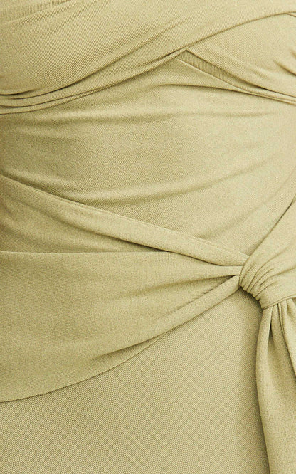 Aria Maxi Dress - Strapless Tie Waist Dress in Sage