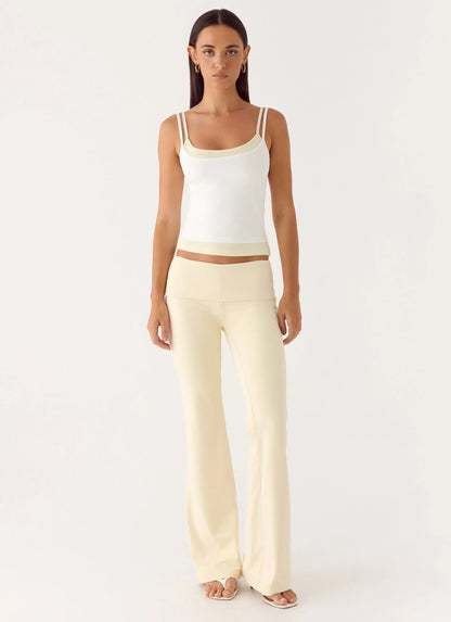 Renae Low Rise Pants - Baby Yellow