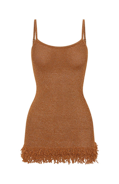 Keeping Me Awake Knit Mini Dress Orange