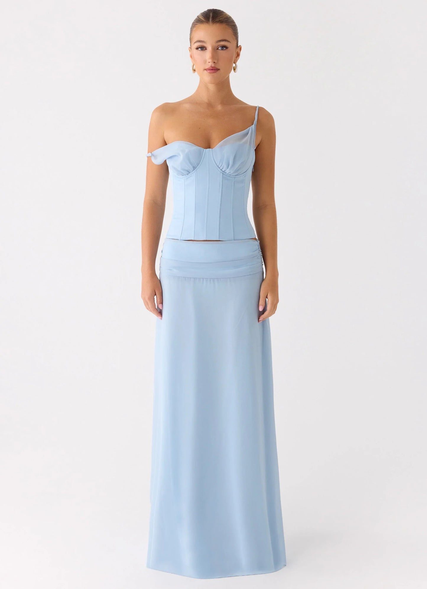 Natalya Corset Top - Pale Blue