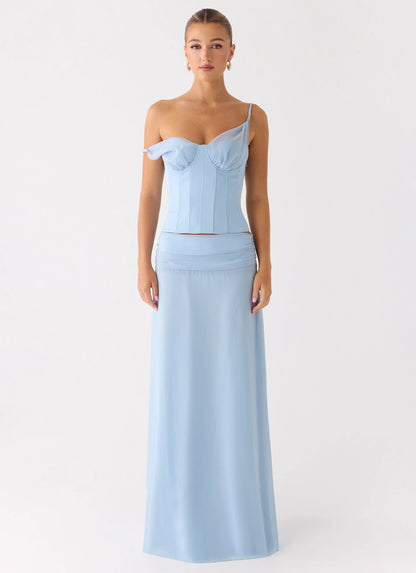 Natalya Corset Top - Pale Blue