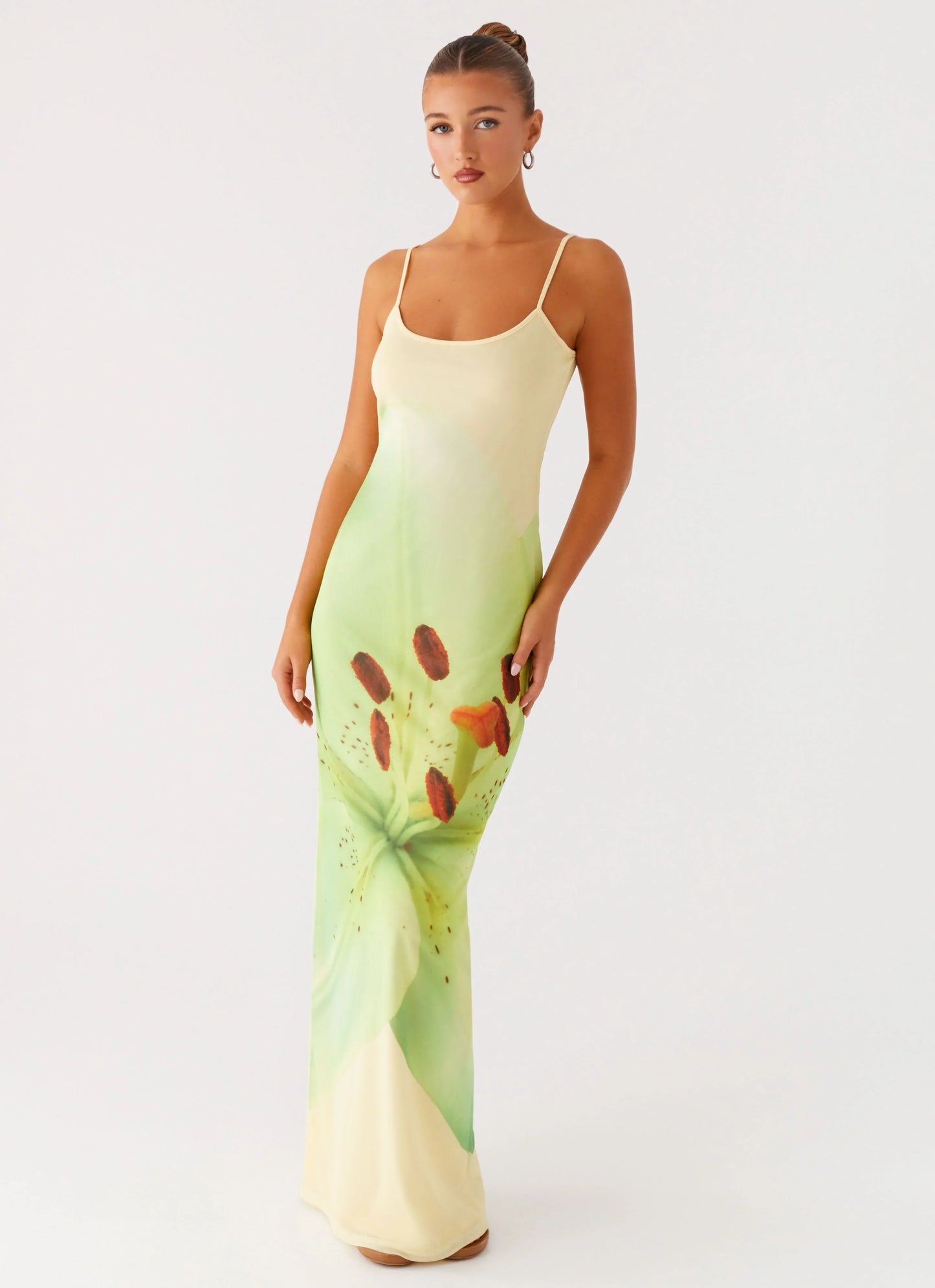 Bad News Mesh Maxi Dress - Yellow Lily