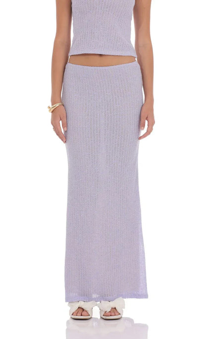 Crochet Florette Two Piece Set in Lavender