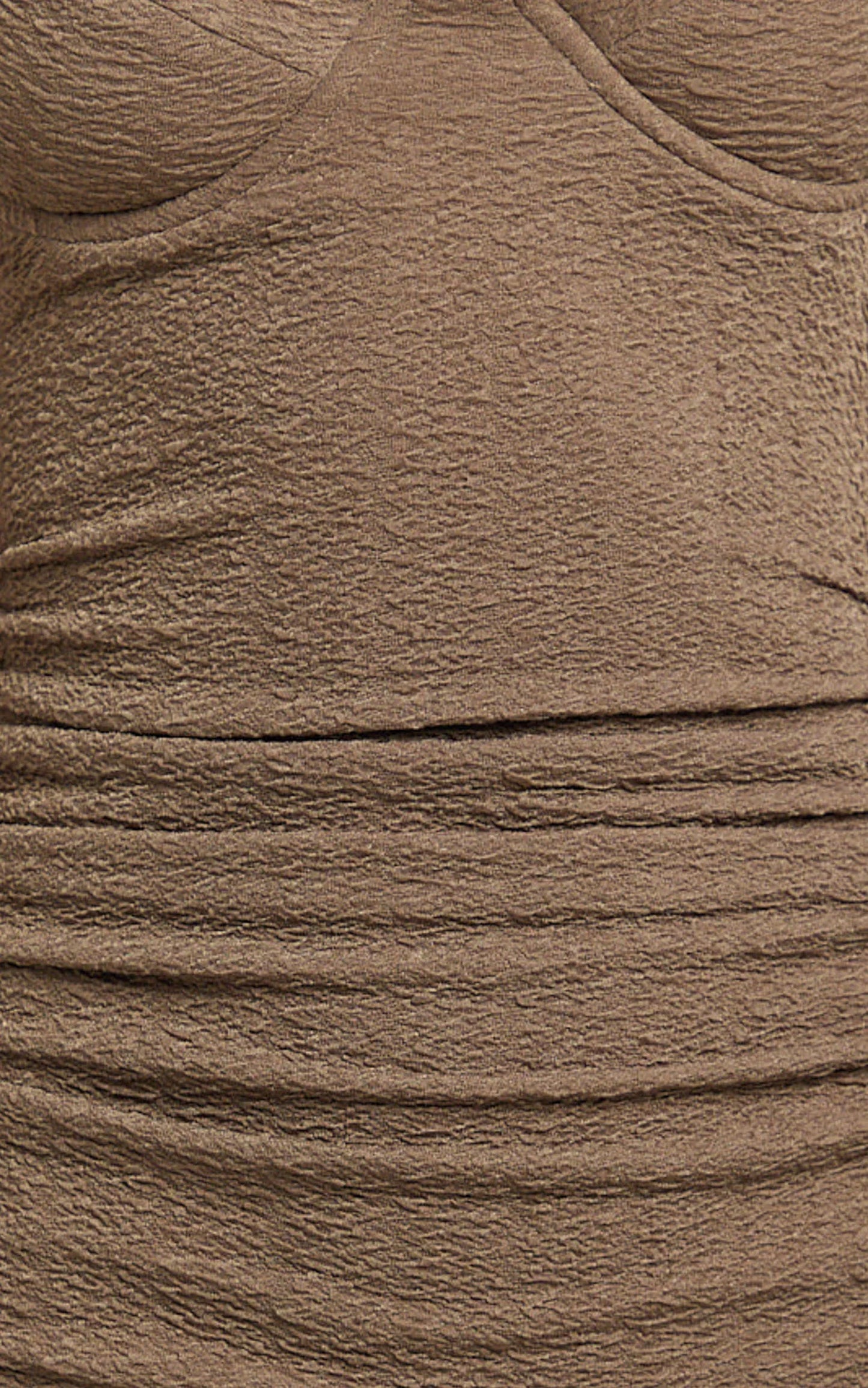 Elia Midi Dress - Cap Sleeve Sweetheart Underwire Fitted Dress in Brown