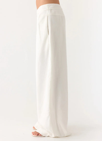 Isobel Linen Pants - White