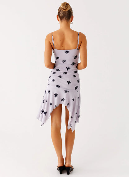 Amor Flock Hanky Mini Dress - Lilac