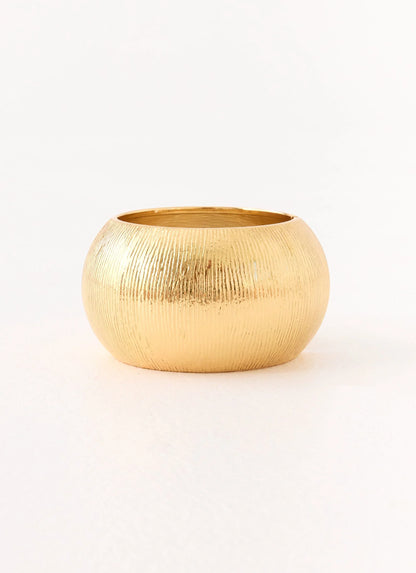 Obsidian Bangle - Gold