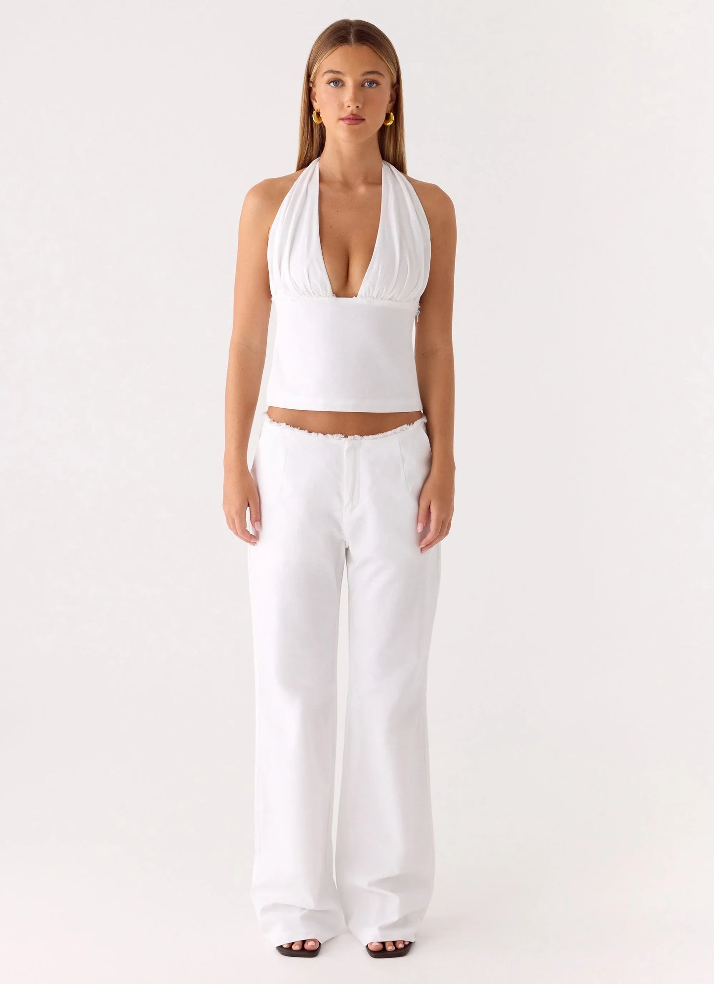 Josephina Linen Pant - White