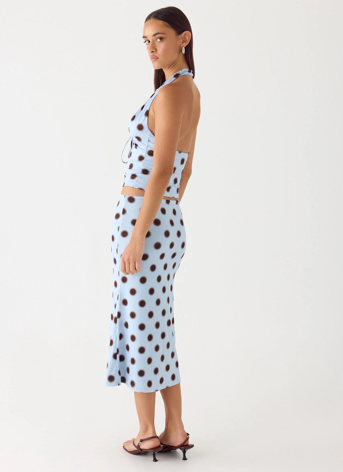 Ask You Twice Top - Blue Mocha Dot