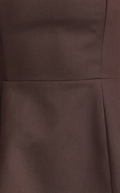 Dante Mini Dress - Halter Neck Tie Tulip Skirt Dress in Chocolate