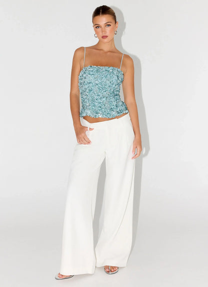 Alayna Sequin Top - Aqua