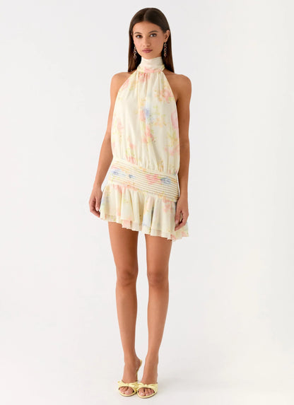 Willow Chiffon Mini Dress - Spring Meadow