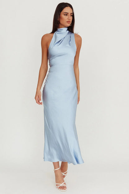 Shana Halterneck Maxi Dress Blue