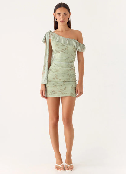 Hidden Gesture Mini Dress - Wispy Fern