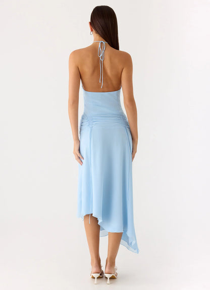 Becerra Chiffon Midi Dress - Blue