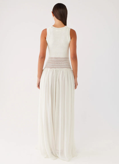 Off Grid Crochet Maxi Dress - White