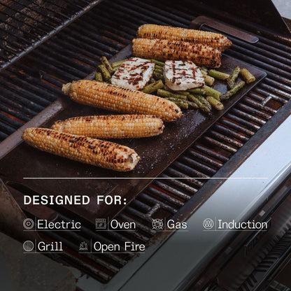 🔥 Carbon Steel Flat Top Griddle 🍖 | Professional BBQ Cooking Plate for Grill & Stove