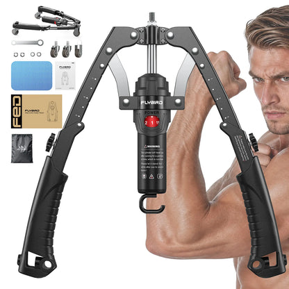 💪 Adjustable Chest Trainer & Arm Exerciser 🏋️ | 22–440lbs Resistance Home Gym Strength Trainer with Ab Roller