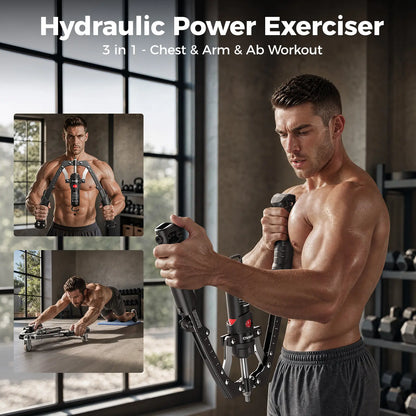 💪 Adjustable Chest Trainer & Arm Exerciser 🏋️ | 22–440lbs Resistance Home Gym Strength Trainer with Ab Roller
