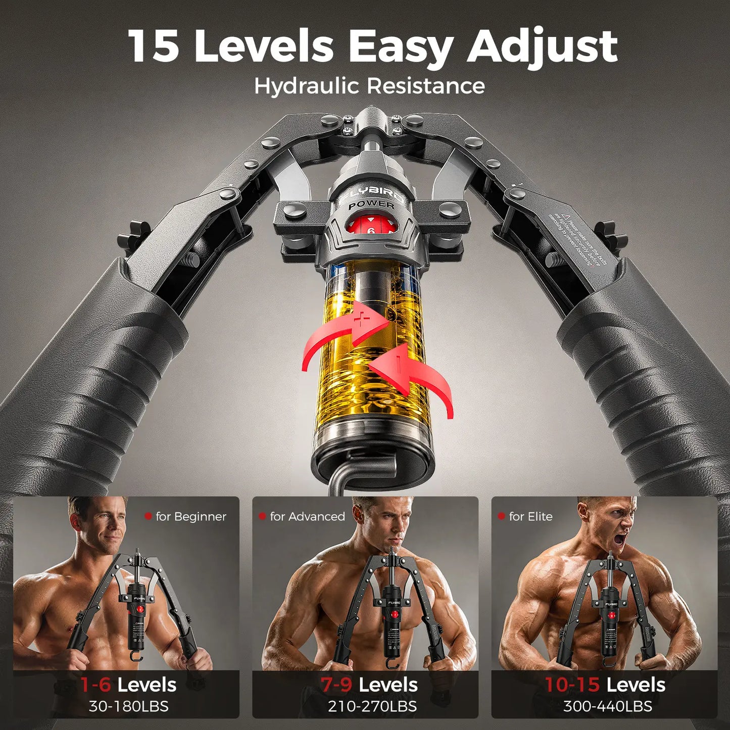 💪 Adjustable Chest Trainer & Arm Exerciser 🏋️ | 22–440lbs Resistance Home Gym Strength Trainer with Ab Roller