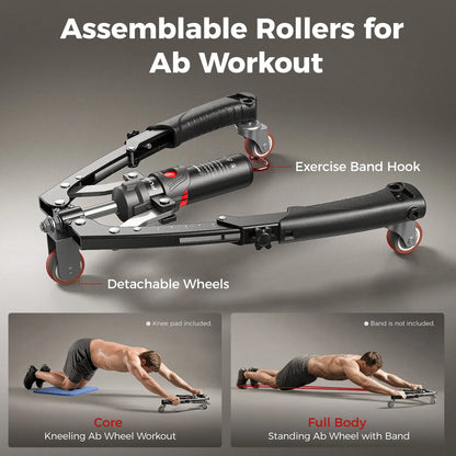 💪 Adjustable Chest Trainer & Arm Exerciser 🏋️ | 22–440lbs Resistance Home Gym Strength Trainer with Ab Roller