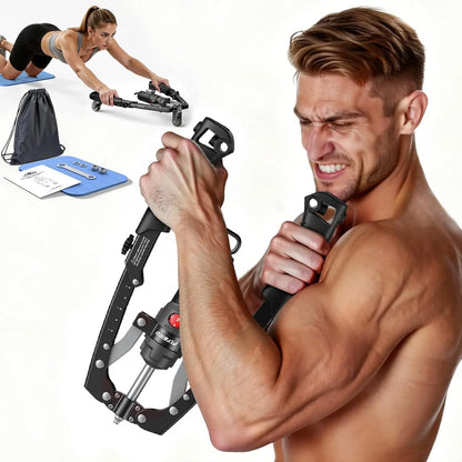 💪 Adjustable Chest Trainer & Arm Exerciser 🏋️ | 22–440lbs Resistance Home Gym Strength Trainer with Ab Roller