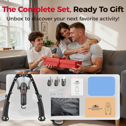 💪 Adjustable Chest Trainer & Arm Exerciser 🏋️ | 22–440lbs Resistance Home Gym Strength Trainer with Ab Roller