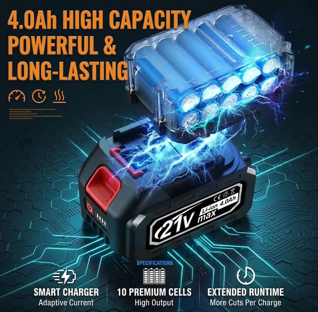 🔧 1000N·M Cordless Impact Wrench | 21V 3-in-1 Electric Power Tool with 2 Batteries & 5 Sockets