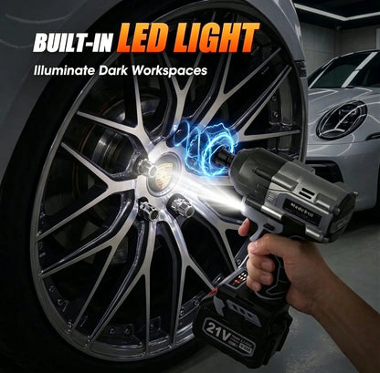 🔧 1000N·M Cordless Impact Wrench | 21V 3-in-1 Electric Power Tool with 2 Batteries & 5 Sockets