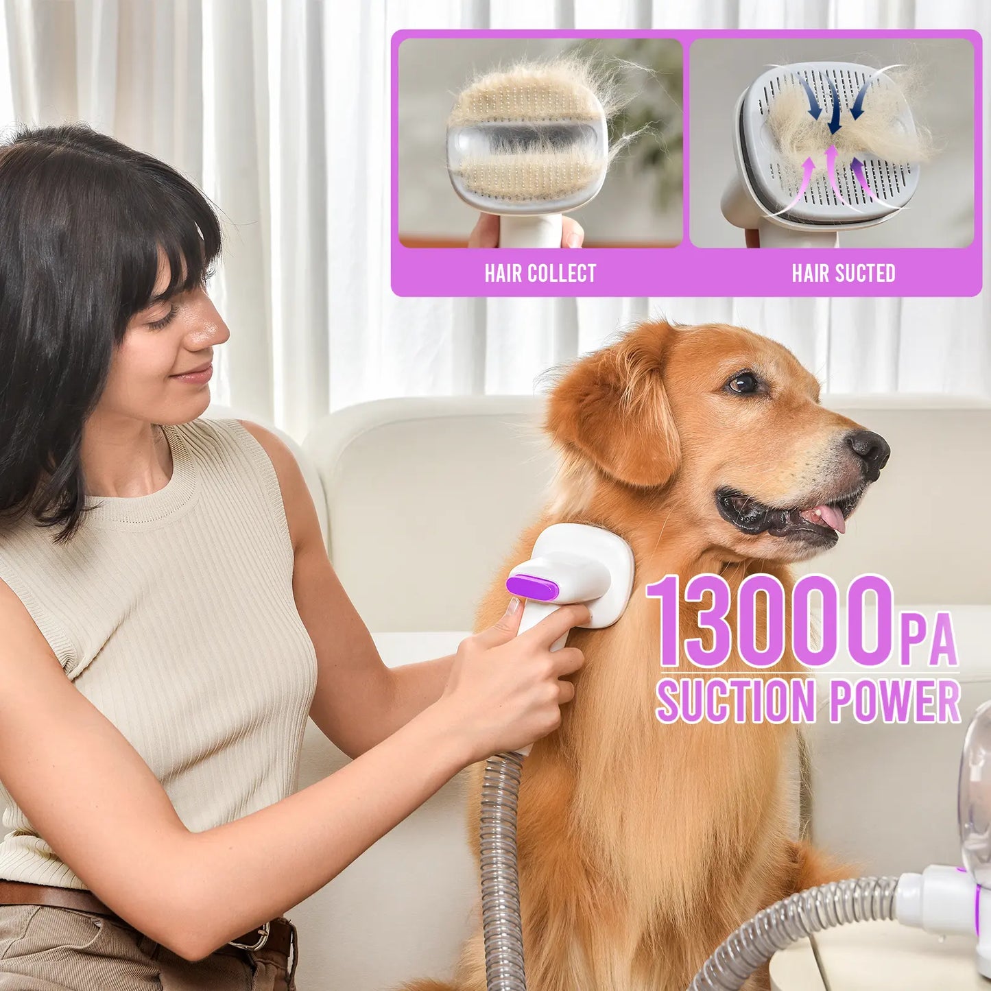 🐶 Dog Grooming Kit | All-in-One Pet Grooming Vacuum with Brush & Trimmer ✂️