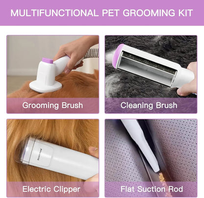 🐶 Dog Grooming Kit | All-in-One Pet Grooming Vacuum with Brush & Trimmer ✂️