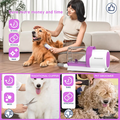 🐶 Dog Grooming Kit | All-in-One Pet Grooming Vacuum with Brush & Trimmer ✂️