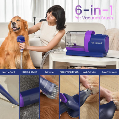 🐶 Dog Grooming Kit | All-in-One Pet Grooming Vacuum with Brush & Trimmer ✂️