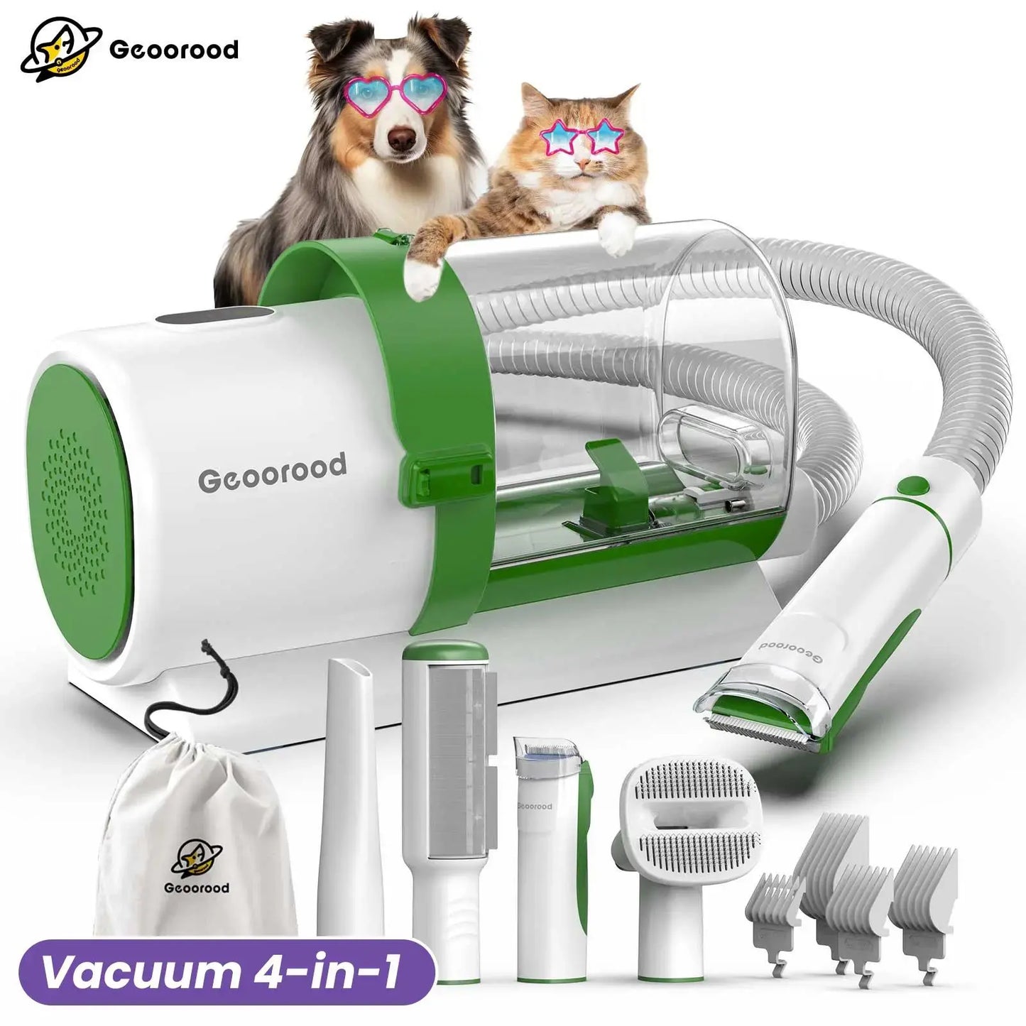 🐶 Dog Grooming Kit | All-in-One Pet Grooming Vacuum with Brush & Trimmer ✂️