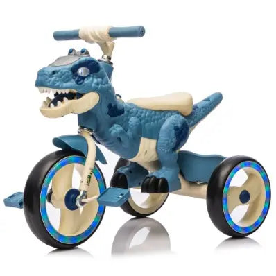 🦖 Kids Dinosaur Tricycle | Light-Up Toddler Ride-On Bike with Music, Storage Basket & Stable Wheels 🚲