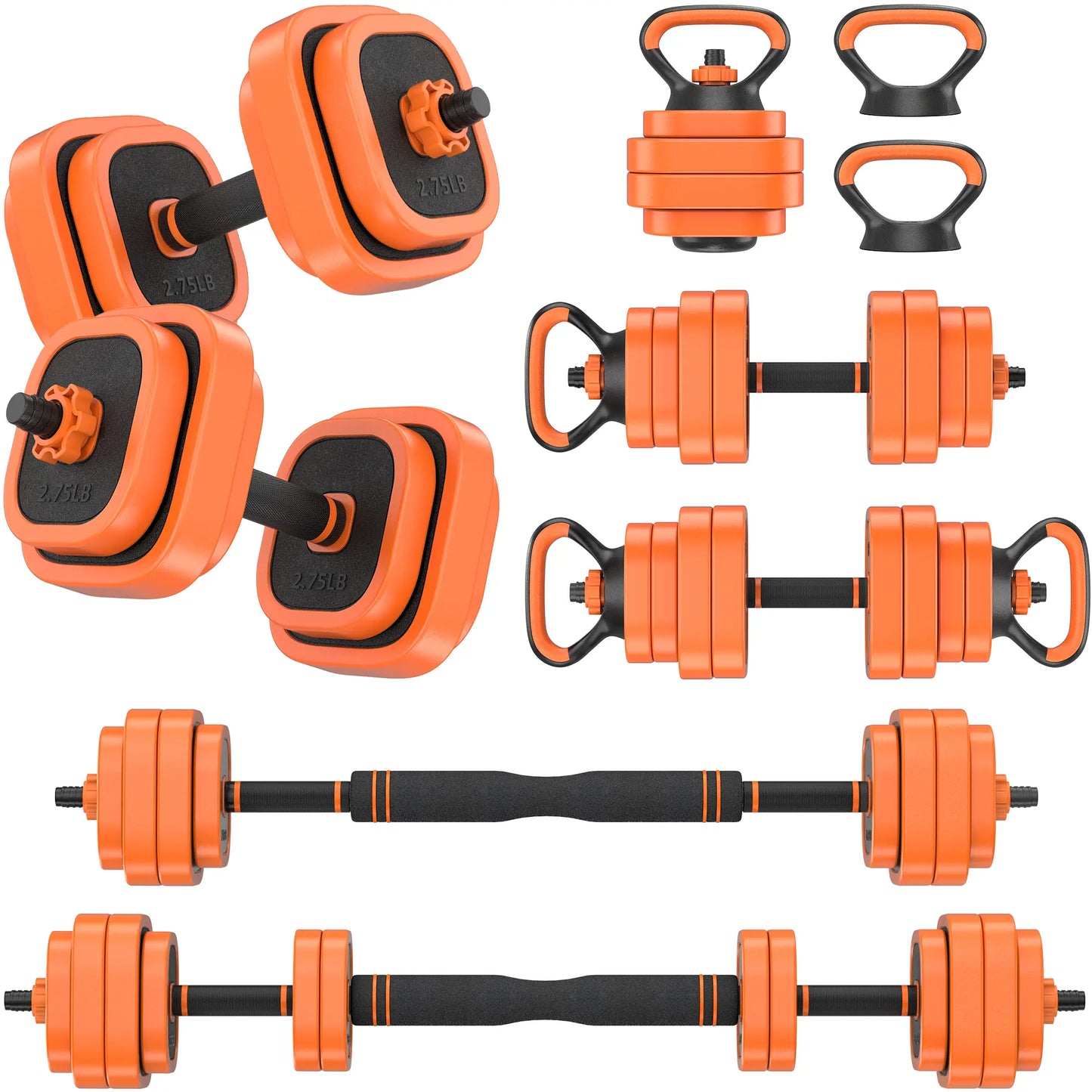 🏋️ 45/65/85lbs Adjustable Dumbbells Set, 4 in 1 Free Weights Dumbbells Set with Connector Used as Dumbbell, Barbell, Push up Stand, Kettlebells for Home Gym Exercises,dealsforyoudays