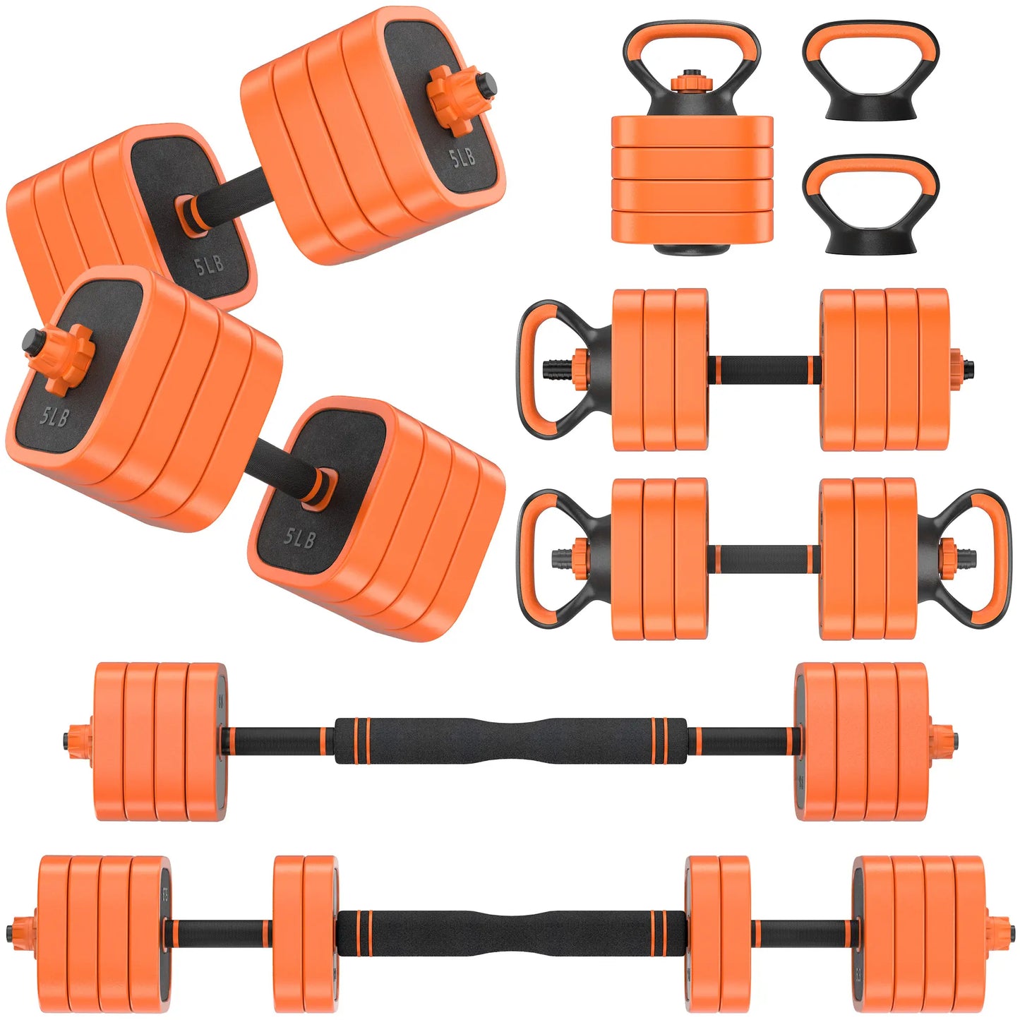 🏋️ 45/65/85lbs Adjustable Dumbbells Set, 4 in 1 Free Weights Dumbbells Set with Connector Used as Dumbbell, Barbell, Push up Stand, Kettlebells for Home Gym Exercises,dealsforyoudays