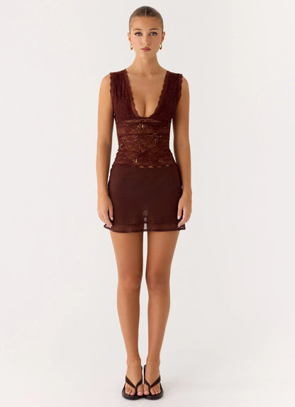Sommers Lace Top - Chocolate