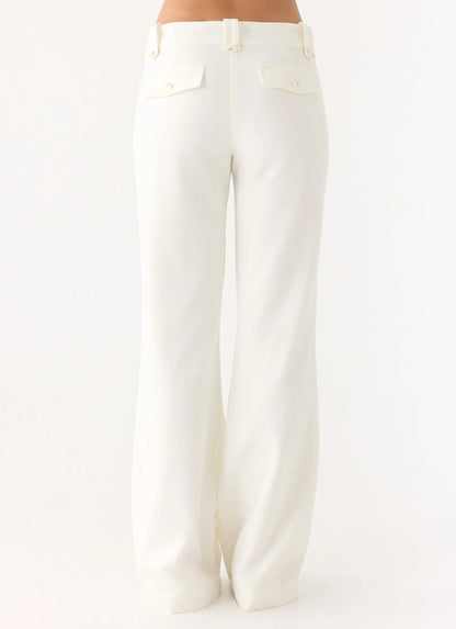 Weiss Low Rise Suiting Pants - White