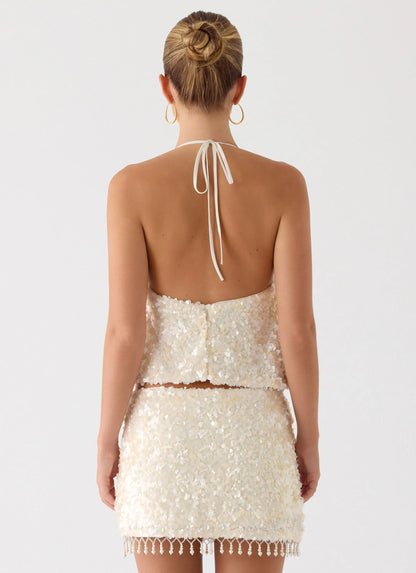 Moonlight Muse Mini Skirt - Ivory