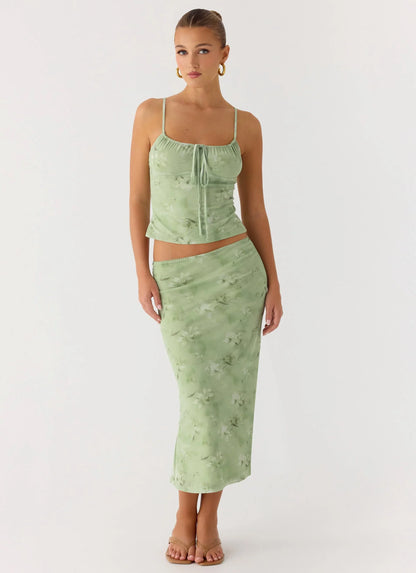 Bending My Rules Top - Blurred Lime